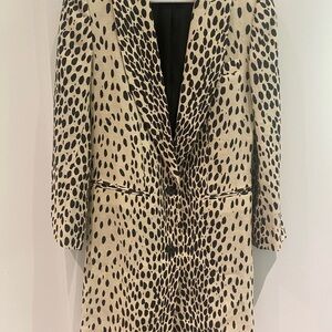 Emerson Fry Black and Cream Leopard Blazer